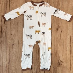 Kyte Baby 3-6 months Zippered Romper in Moo